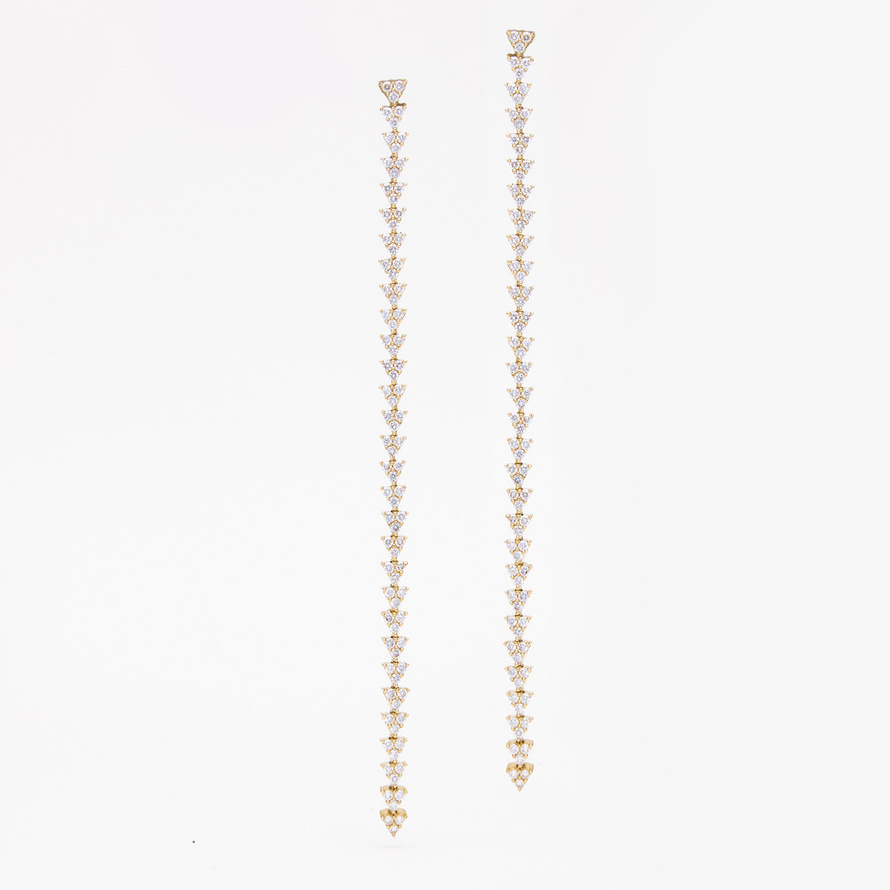 Ava - Diamond Shoulder-length Earrings