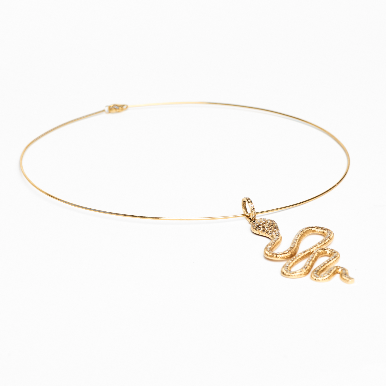 Eloise - Yellow Gold Snake Pendant Necklace