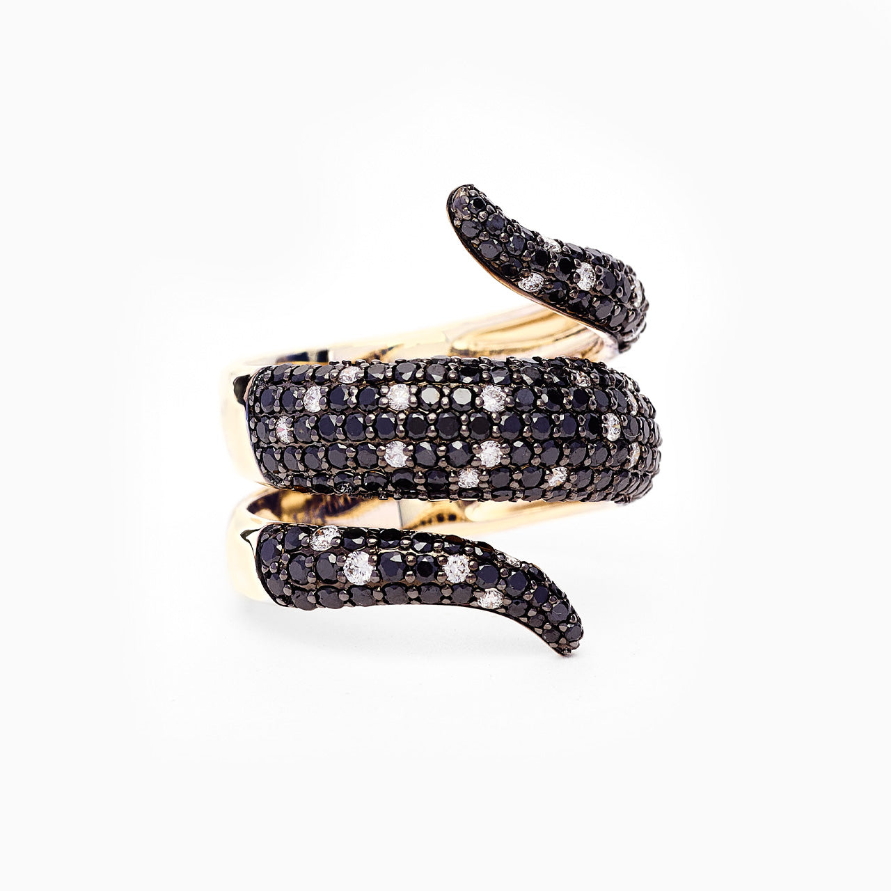 Giselle - Black Diamond Gold Snake Ring