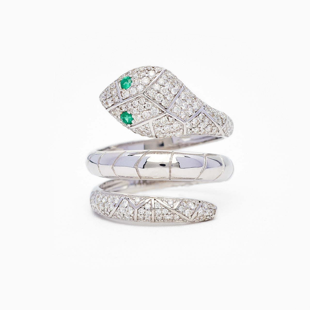 Brigitte - White Gold Snake Ring