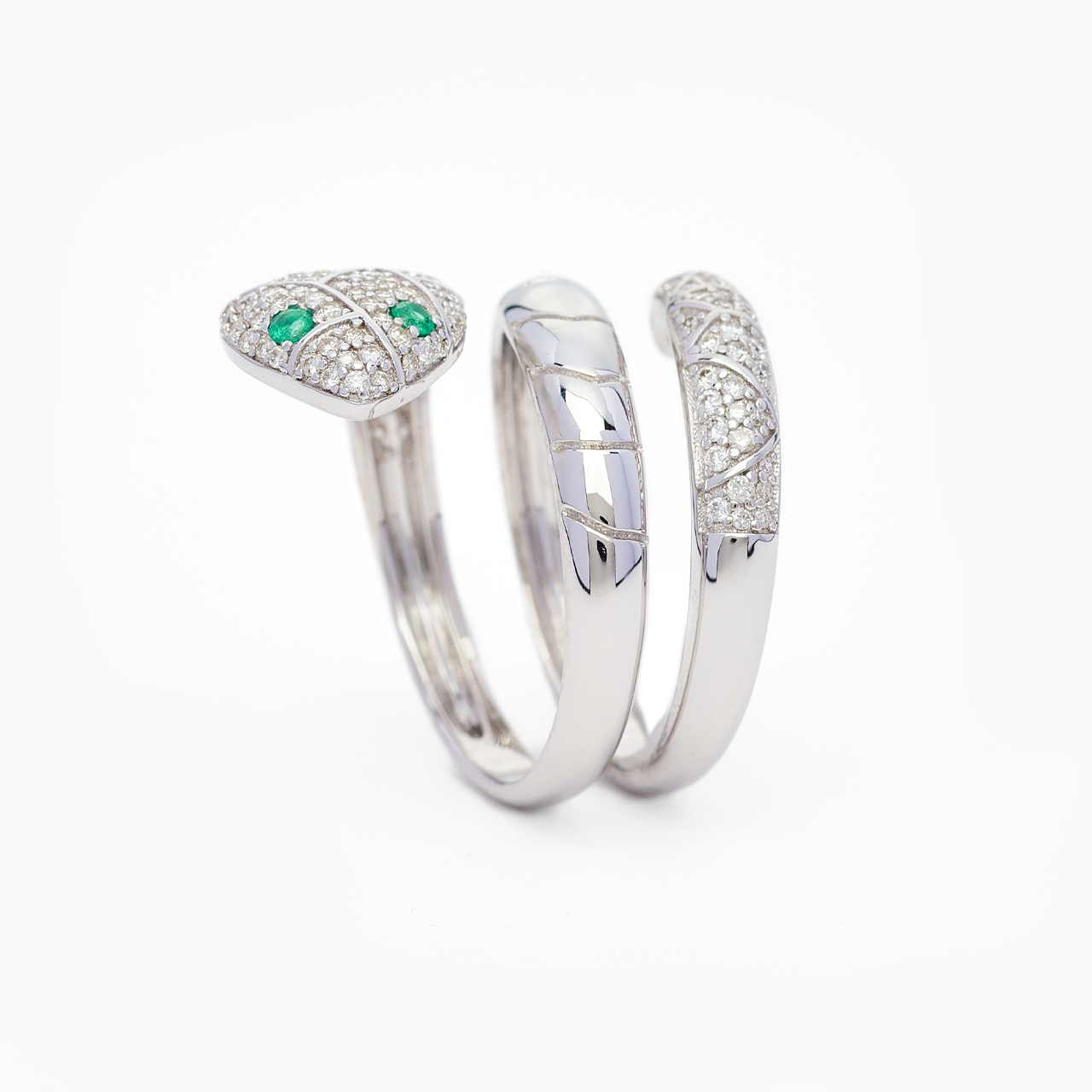 Brigitte - White Gold Snake Ring