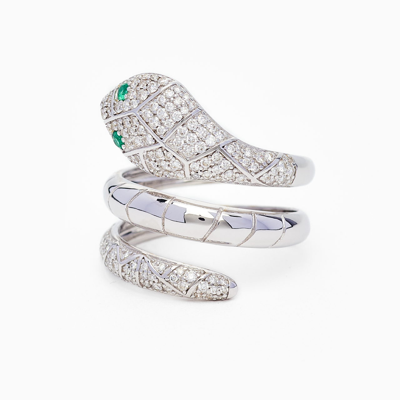 Brigitte - White Gold Snake Ring