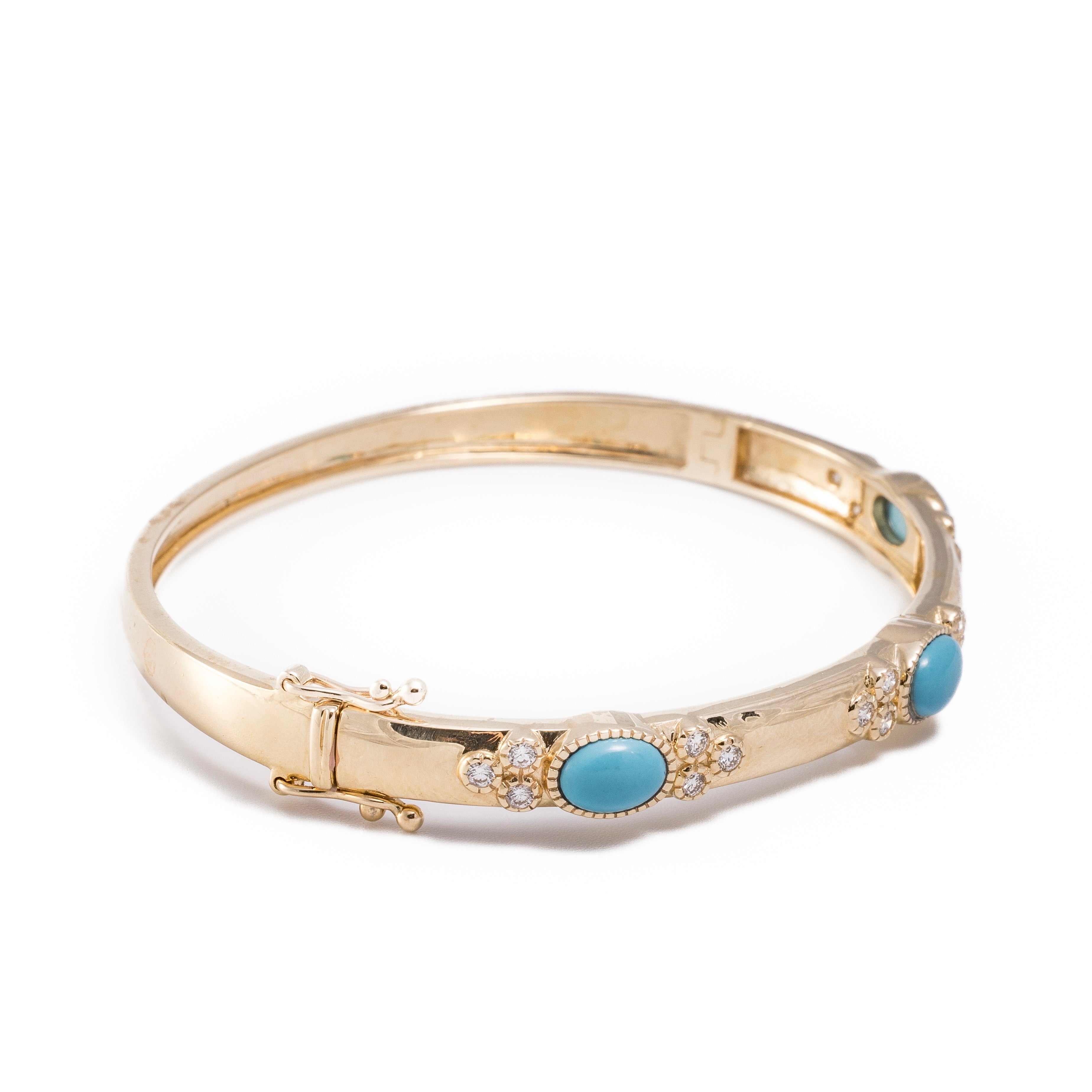Casia Bracelet - Small Diamond & Turquoise Bracelet in 14k Gold