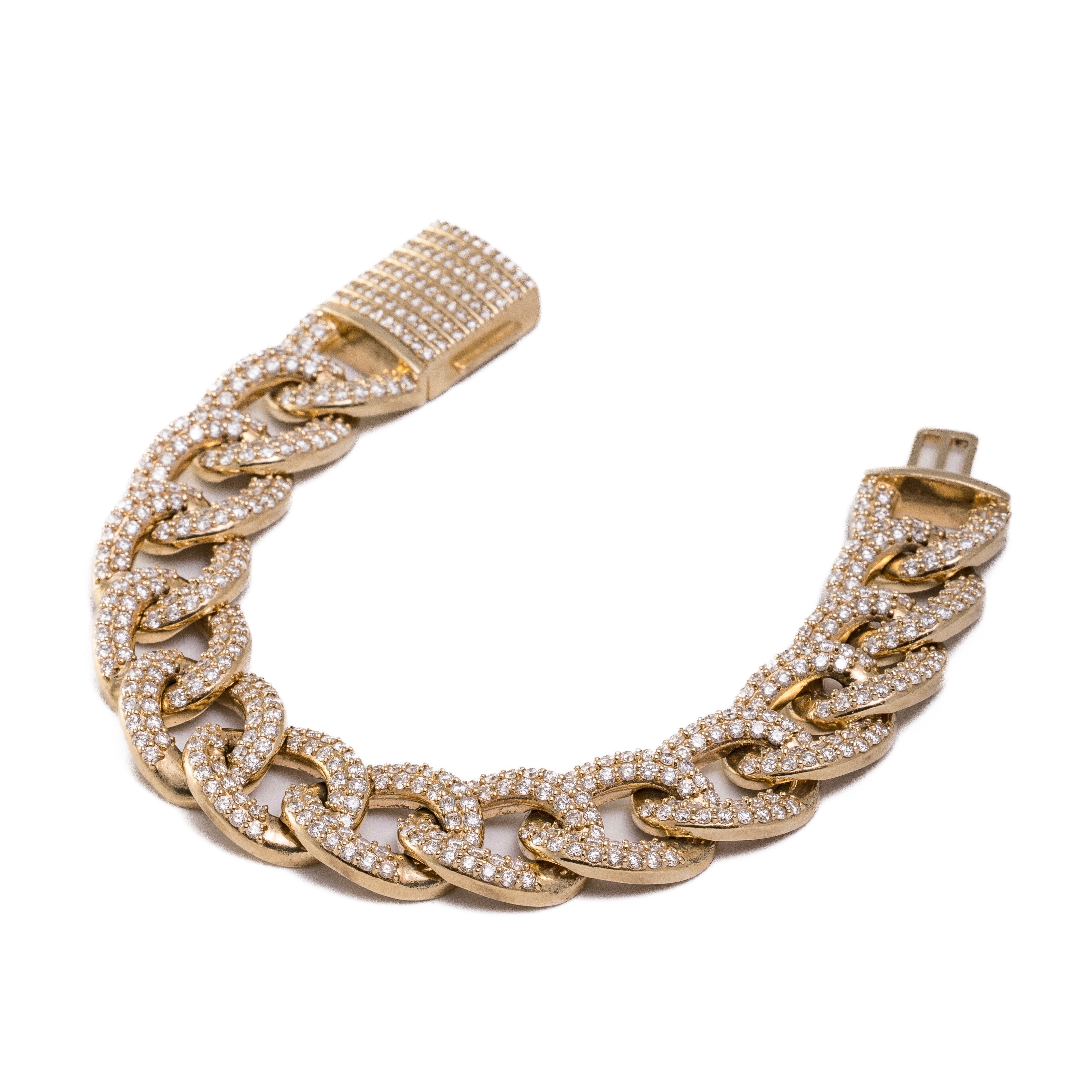 Odette Bracelet - Diamond Cuban Link Bracelet in 14k Gold