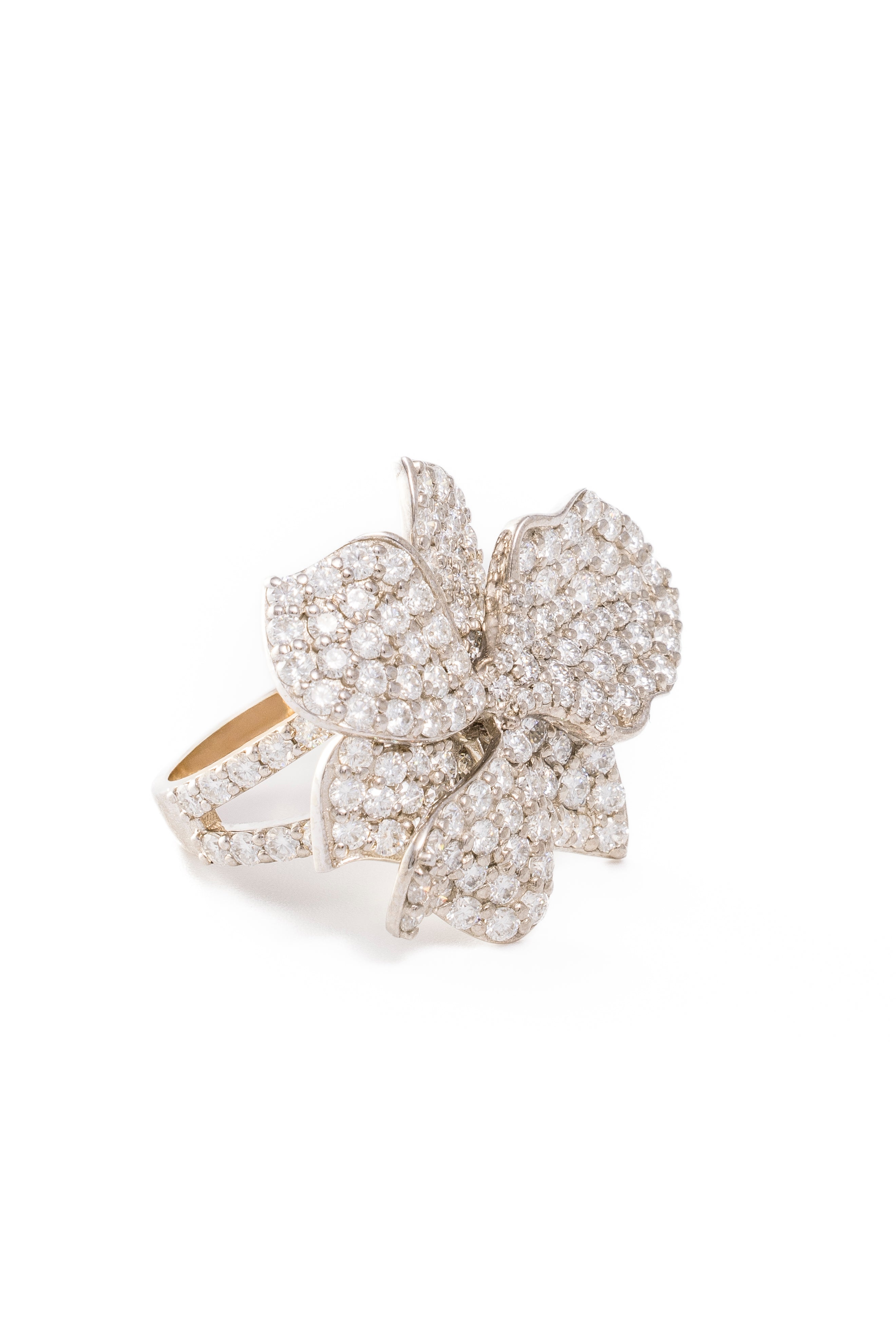 Françoise Ring - Flower Moissanite Ring in 14k White Gold