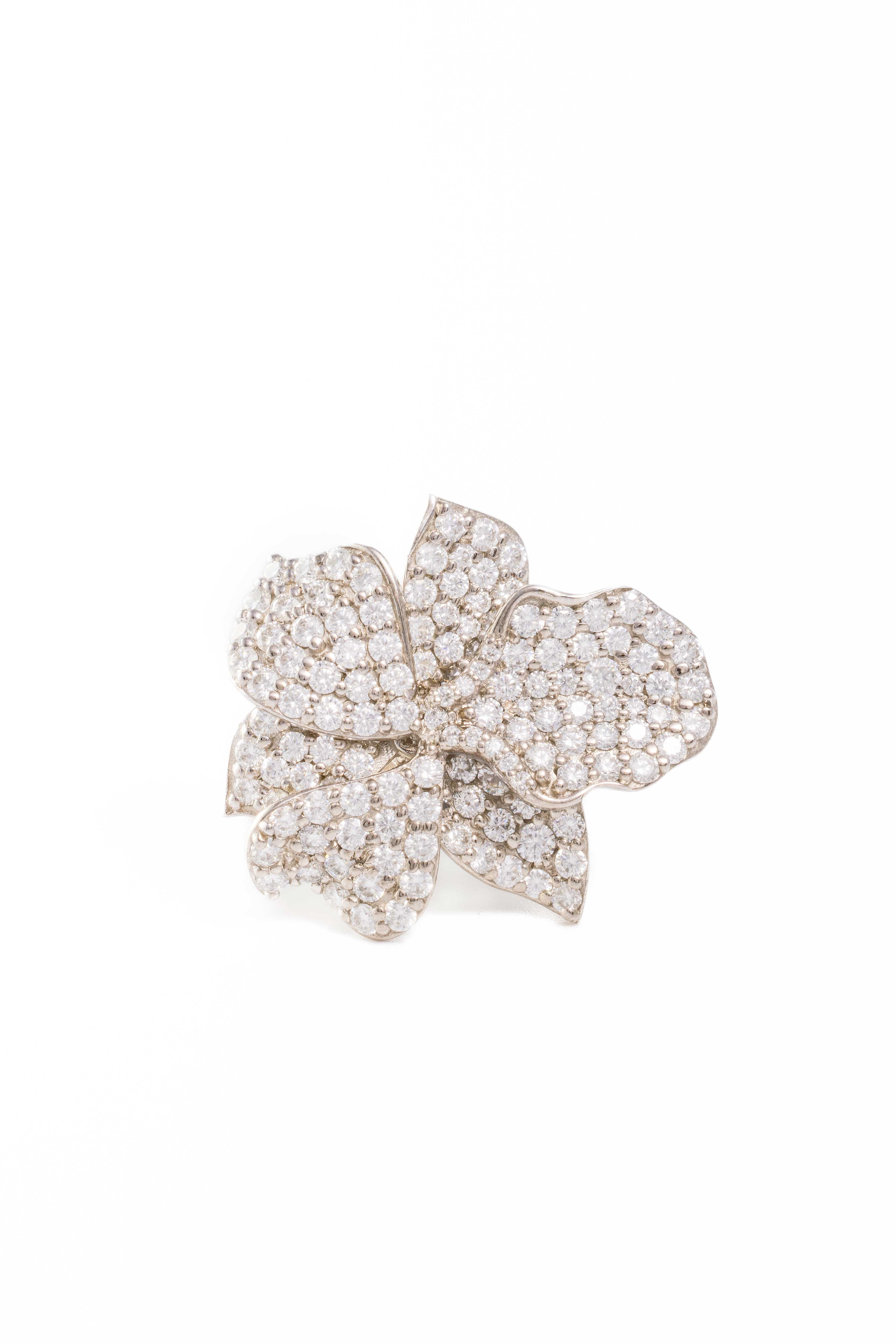 Françoise Ring - Flower Moissanite Ring in 14k White Gold