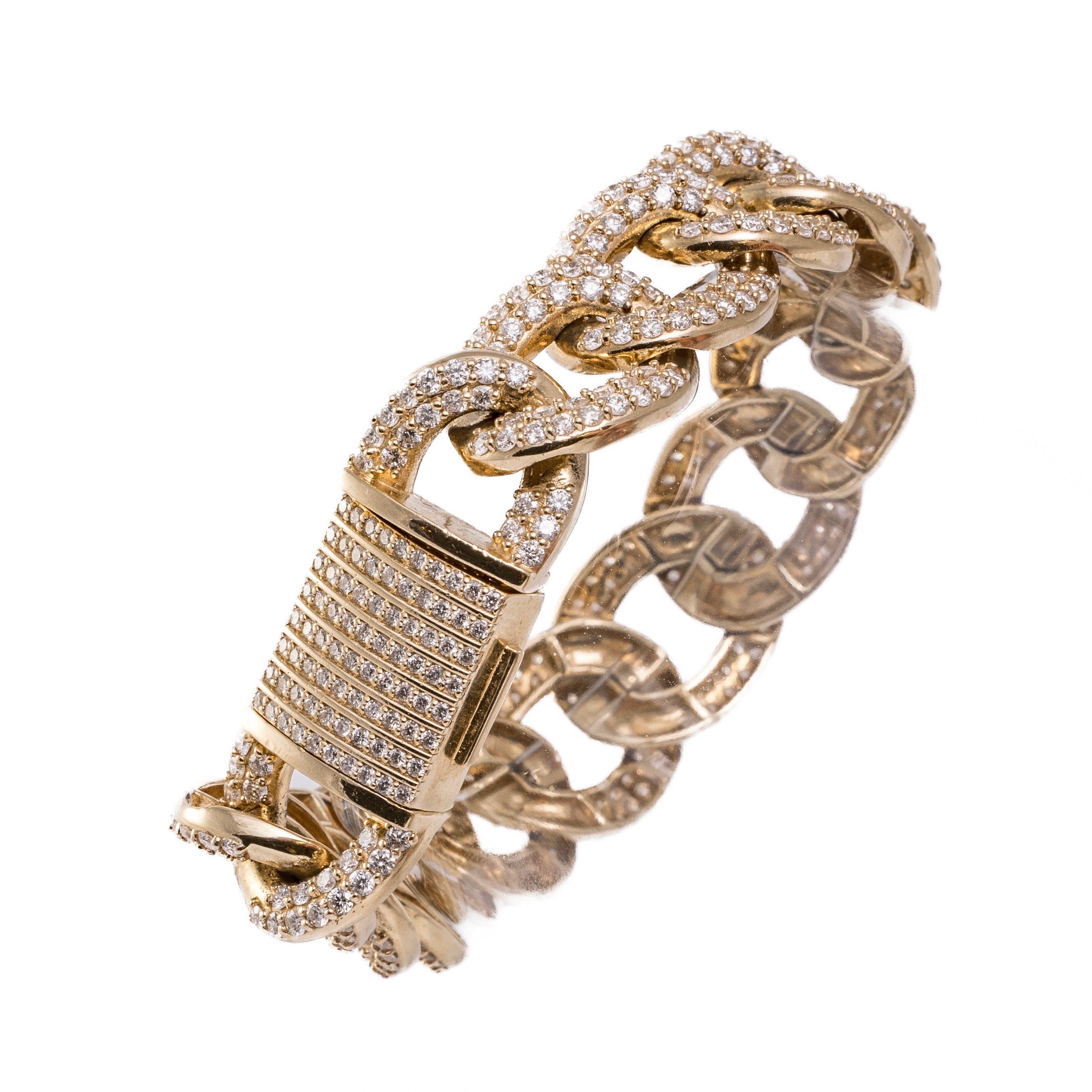 Odette Bracelet - Diamond Cuban Link Bracelet in 14k Gold