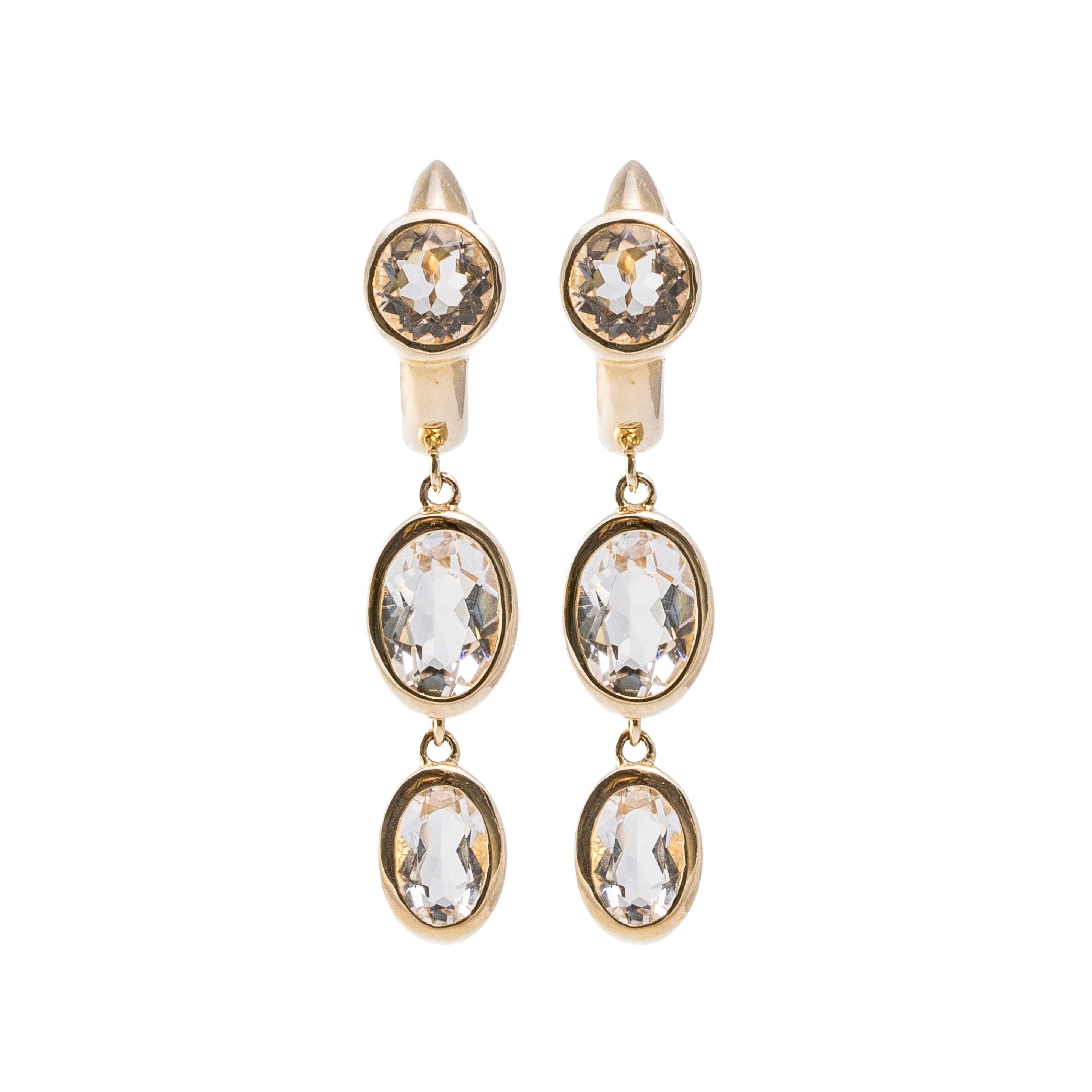 Renee Earrings - Topaz Drop Earrings in 14k Gold