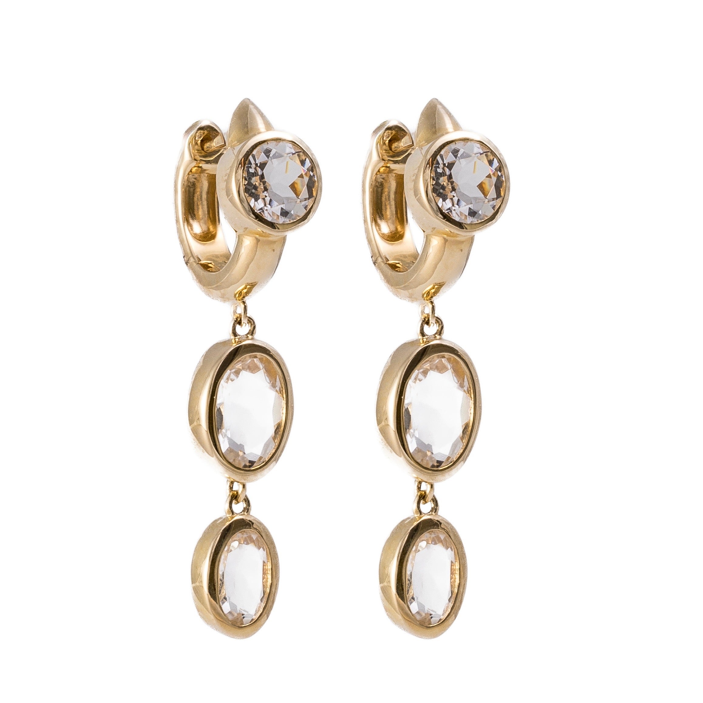 Renee Earrings - Topaz Drop Earrings in 14k Gold