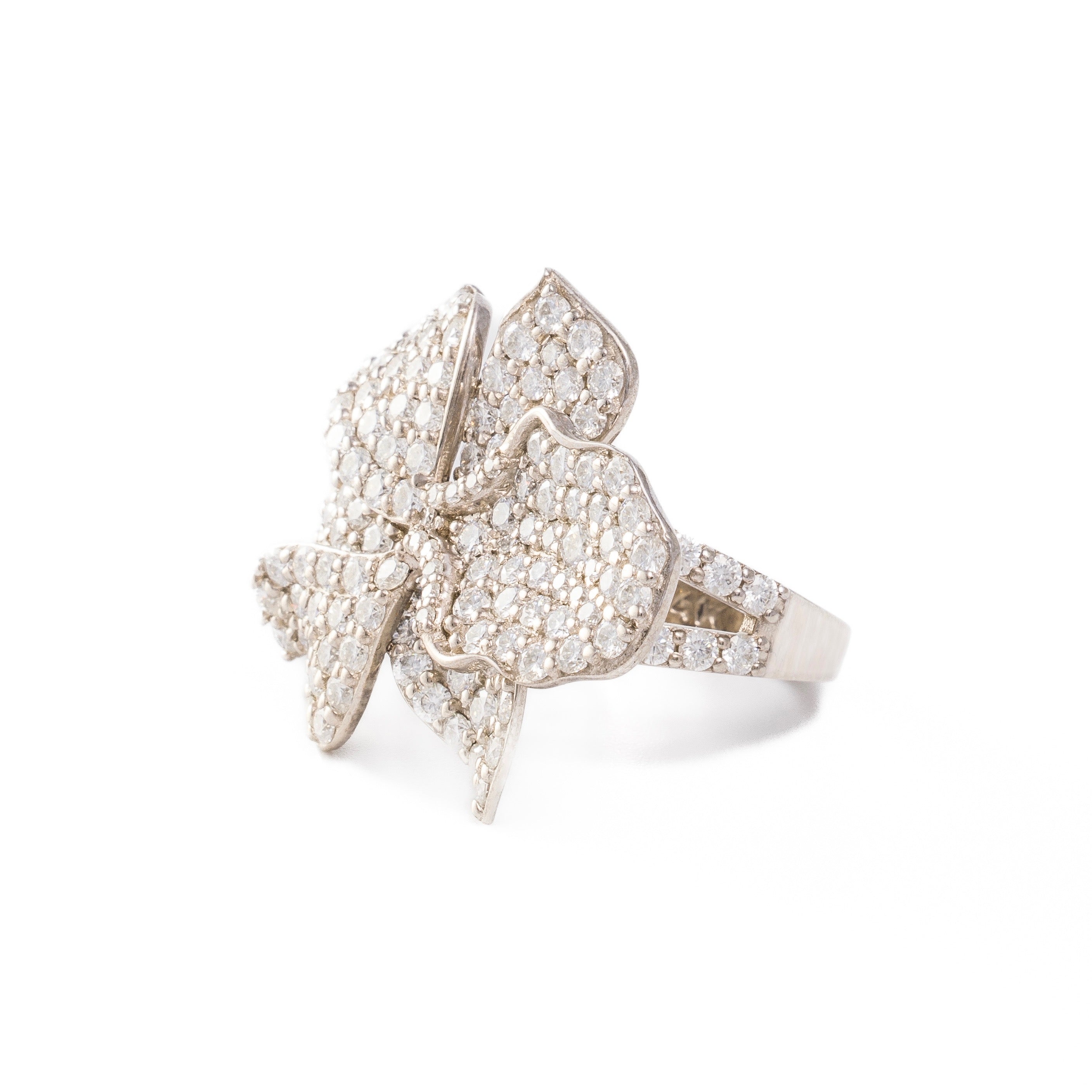 Françoise Ring - Flower Moissanite Ring in 14k White Gold