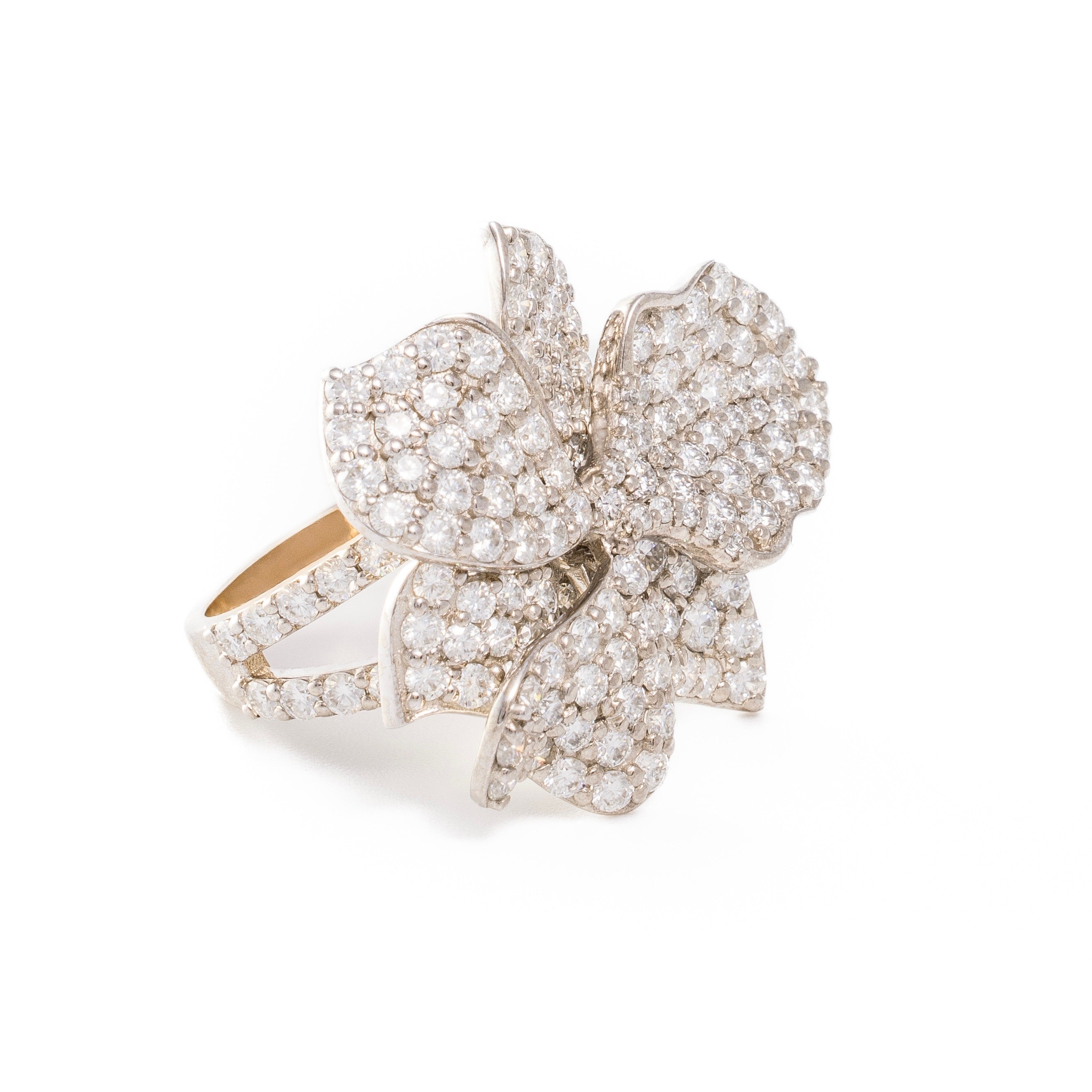 Françoise Ring - Flower Moissanite Ring in 14k White Gold