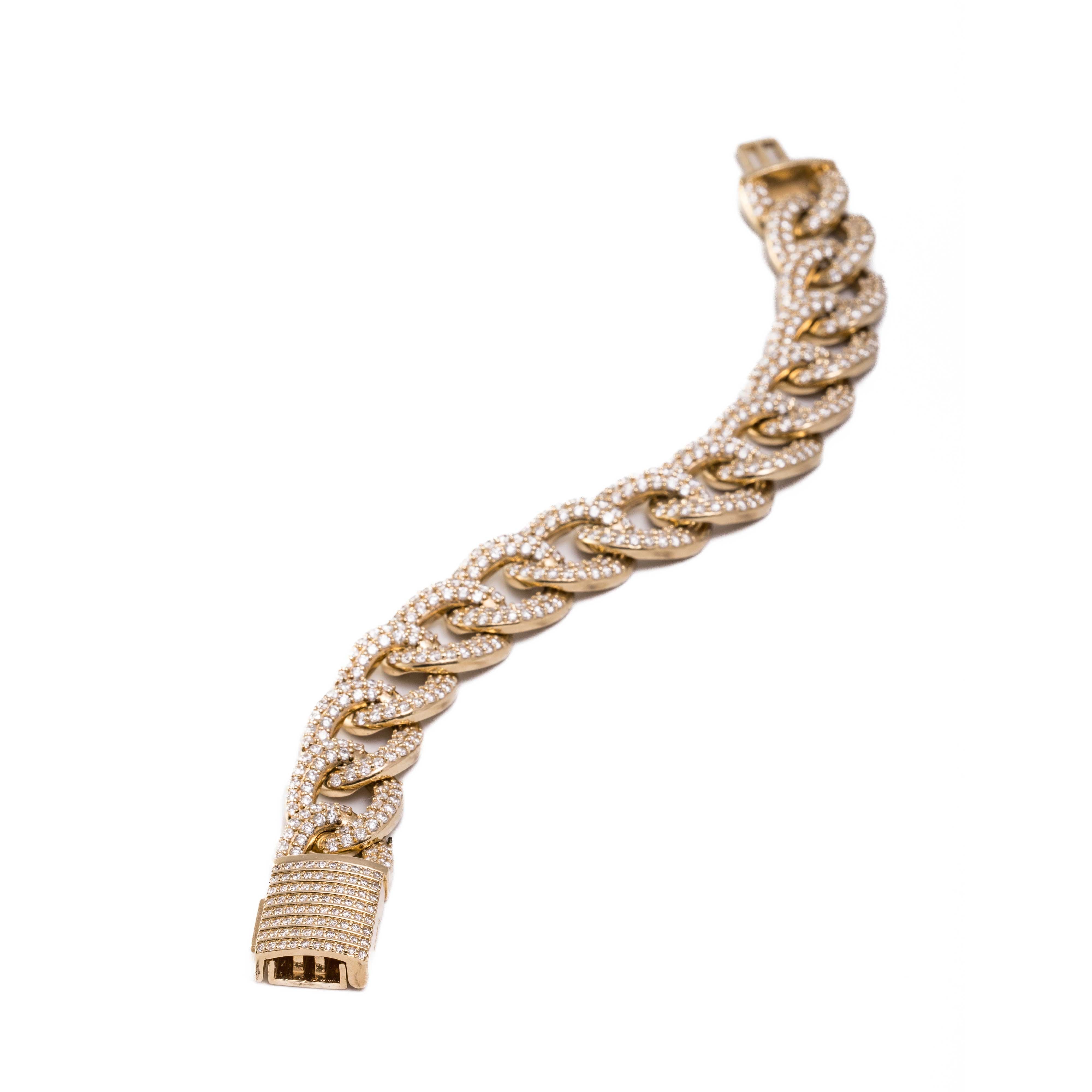 Odette Bracelet - Diamond Cuban Link Bracelet in 14k Gold